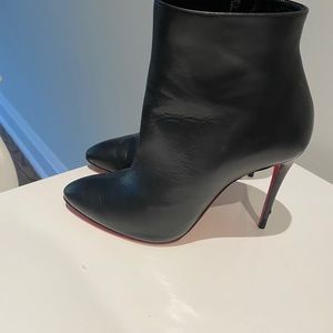 Louboutin black leather ankle boots